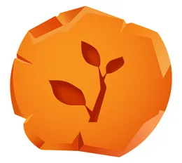 Nature badge in amber