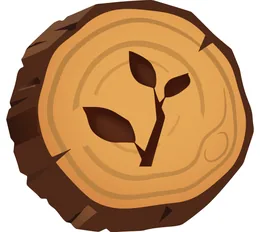 Nature badge in wood